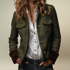 Darmae™ – Elegant tweed jacket with velvet details