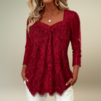 Square Neck Lace Underarm Top